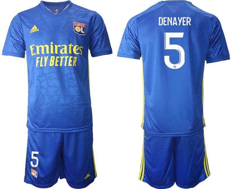 Men 2020-2021 club Olympique Lyonnais away #5 blue Soccer Jerseys